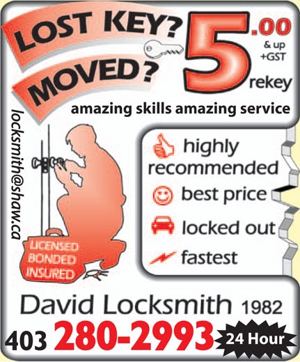The 1992 Yellow Pages advertisement for David Locksmith